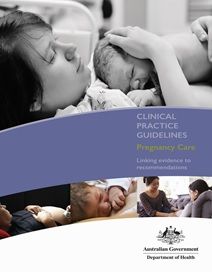 Cover image to the publication titled Linking evidence to recommendations , Pregnancy Care clinical guidelines
