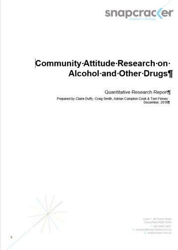 Cover image for the Community attitude research on alcohol and other drugs – quantitative report