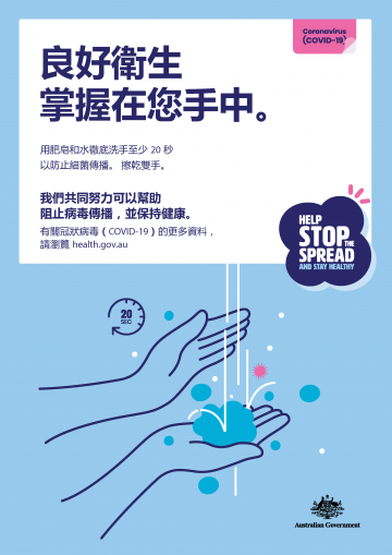 Good hygiene is in your hands poster in Traditional Chinese