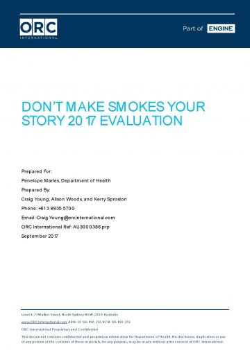 dont make smokes your story campaign 2017 evaluation how to make a report cover