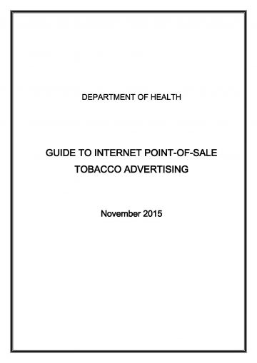 Cover image for the guide to internet point-of-sale tobacco advertising