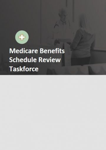 Medicare Benefits Schedule Review Taskforce cover