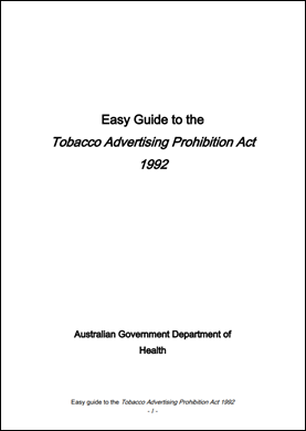 Cover image for the Easy guide to the Tobacco Advertising Prohibition Act 1992