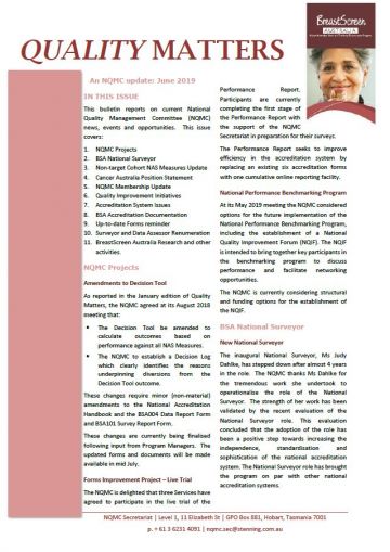 Cover image for BreastScreen Australia – Quality matters bulletins
