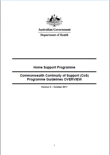 Commonwealth Continuity of Support Programme Guidelines Overview