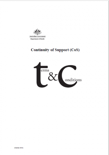 Continuity of Support Programme terms and conditions