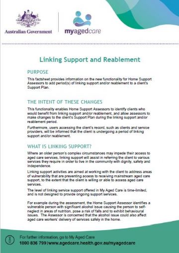 Cover image for Linking support and reablement