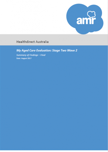 Cover image for My Aged Care Stage Two Wave 2 Research – Summary of Findings.