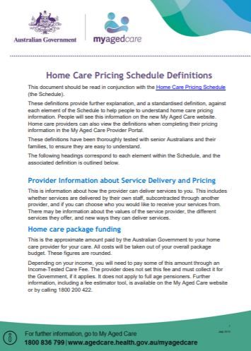Cover image for Home care pricing definitions