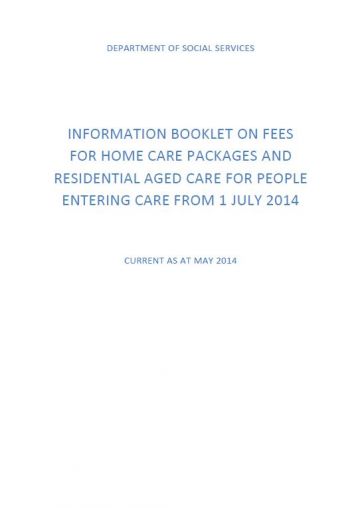 government funding for residential care homes