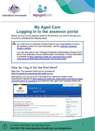 Cover image for My Aged Care – Logging in to the assessor portal