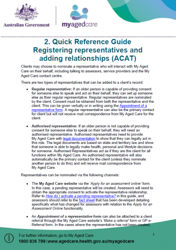 Cover image for Quick Reference Guide 2 - Registering representatives and adding relationships (ACAT)