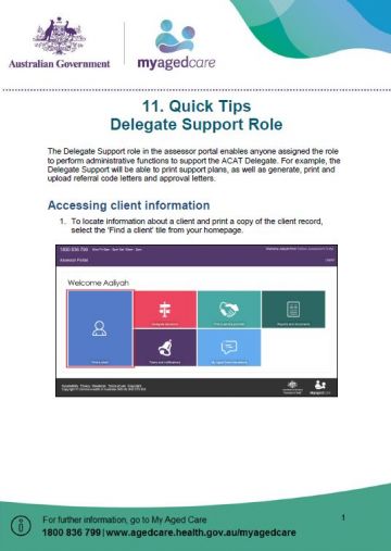 Cover image for My Aged Care quick tips 11 – Delegate support role (ACAT)