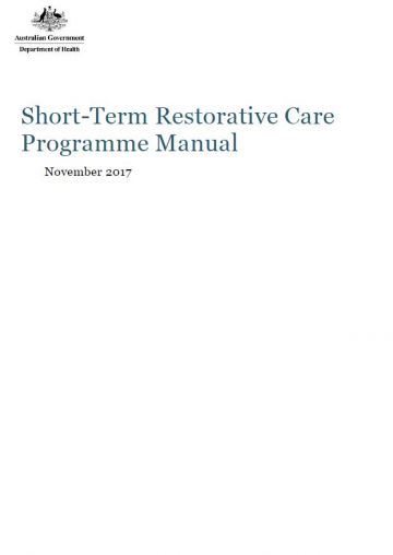 Short-Term Restorative Care Programme Manual cover image