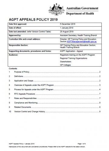 Cover image for AGPT Program Appeals Policy