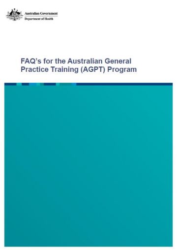 Cover image for FAQs for the Australian General Practice Training (AGPT) Program