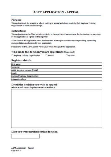 Cover image for AGPT Program Application – Appeal