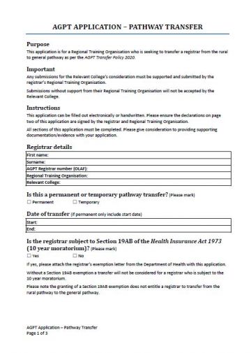 Cover image for AGPT Program Application – Pathway Transfer