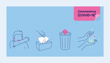 Cough or sneeze into your elbow, use a tissue, bin the tissue, wash your hands