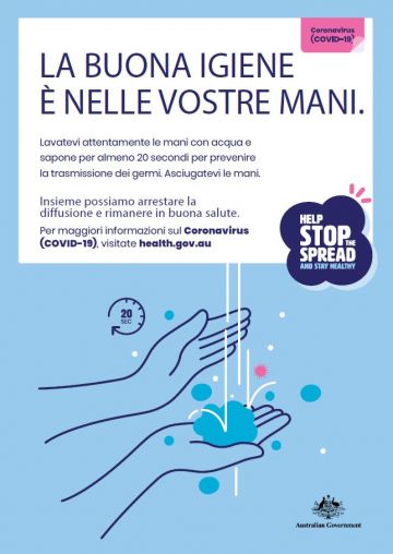 Good hygiene is in your hands - poster in Italian