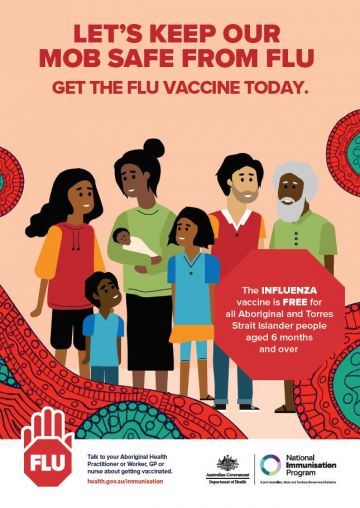 Let’s keep our mob safe from flu – poster for Aboriginal and Torres Strait Islander peoples