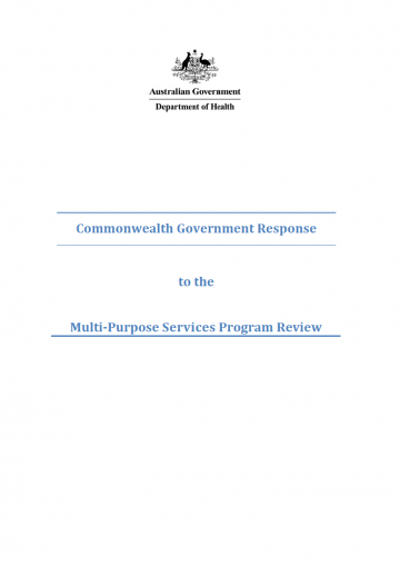 Cover image for Australian Government Response – MPS Review recommendations.