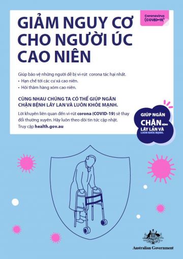 Coronavirus (COVID-19) – Giảm nguy cơ cho người Úc cao niên