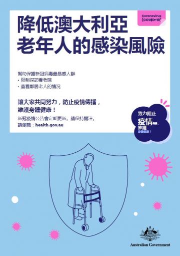 Coronavirus (COVID-19) – 降低澳大利亞 老年人的感染風險