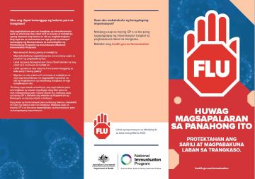 Influenza brochure cover - Tagalog