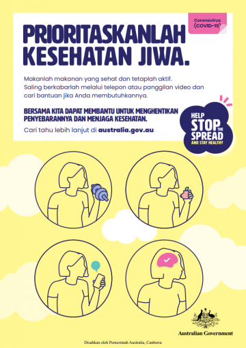 Cover image for Coronavirus (COVID-19) Prioritaskanlah kesehatan jiwa – (Make mental health a priority)