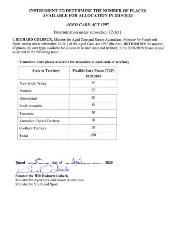 Cover image for Instrument to determine the number of places available for allocation in 2019–20