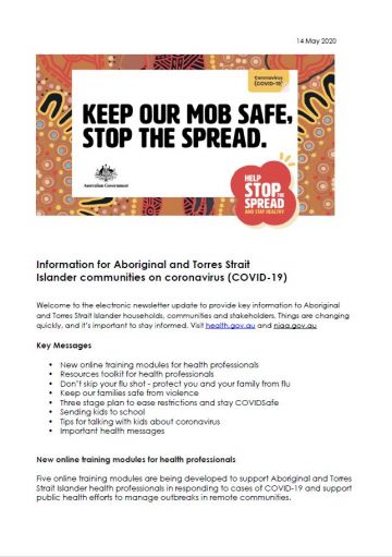 Keep our mob safe, stop the spread.