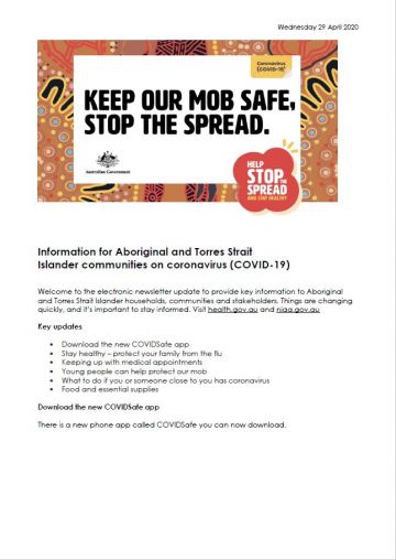 Keep our mob safe, stop the spread.