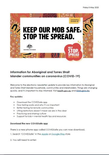 Keep our mob safe, stop the spread.