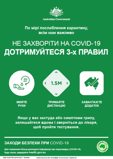 Coronavirus (COVID-19) – Не захворіти на COVID-19 – дотримуйтеся 3-х правил (Stay COVID free – do the 3)