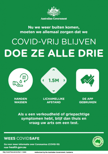 Coronavirus (COVID-19) – Covid-vrij blijven – doe ze alle drie (Stay COVID free – do the 3)