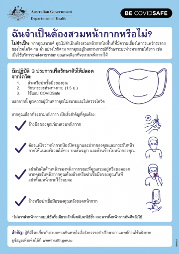 Coronavirus (COVID-19) – Do I need to wear a mask? (Thai)