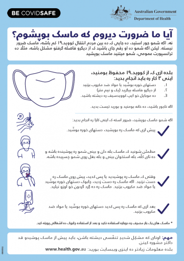 Coronavirus (COVID-19) – آیا ما ضرورت دیروم که ماسک بوپشوم؟ (Do I need to wear a mask?)