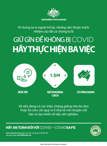 Cover image for Coronavirus (COVID-19) – Giữ gìn để không bị covid – hãy thực hiện ba việc (Stay COVID free – do the 3)