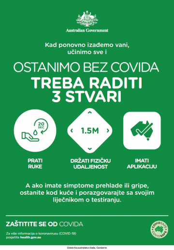 Coronavirus (COVID-19) – Ostanimo bez covida – treba raditi 3 stvari (Stay COVID free – do the 3)