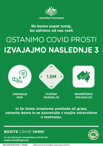 Coronavirus (COVID-19) – Ostanimo covid prosti – izvajajmo naslednje 3 (Stay COVID free – do the 3)
