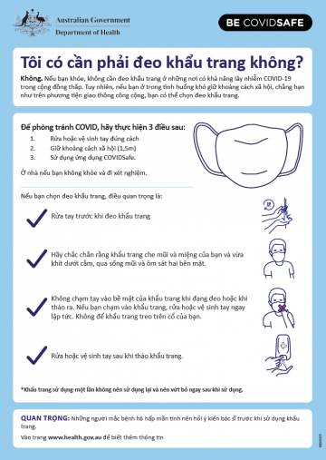 Coronavirus (COVID-19) – Tôi có cần phải đeo khẩu trang không? (Do I need to wear a mask?)