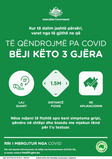 Coronavirus (COVID-19) – Të qëndrojmë pa covid – bëji këto 3 gjëra (Stay COVID free – do the 3)