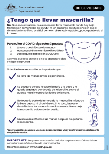 Coronavirus (COVID-19) – ¿Tengo que llevar mascarilla? (Do I need to wear a mask?)