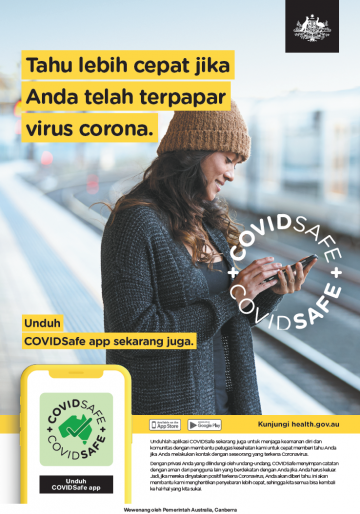 Coronavirus (COVID-19) – Unduh COVIDSafe app sekarang juga (Download the COVIDSafe app today)