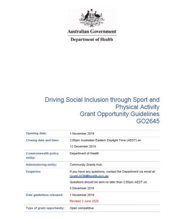 Cover image for grant opportunity guidelines