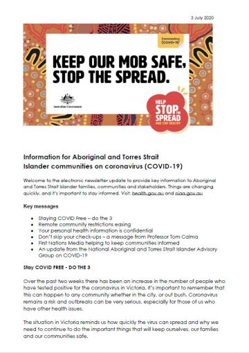 Keep our mob safe, stop the spread.