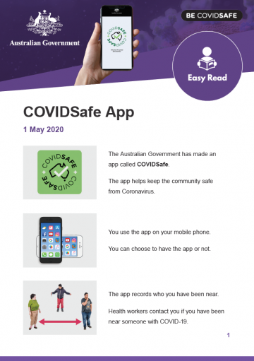 About the COVIDSafe app – Easy Read