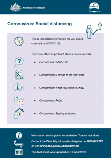 Coronavirus: Social distancing – Easy Read