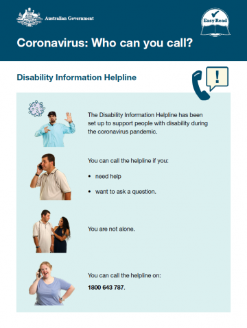 Coronavirus: Who can you call? – Easy Read